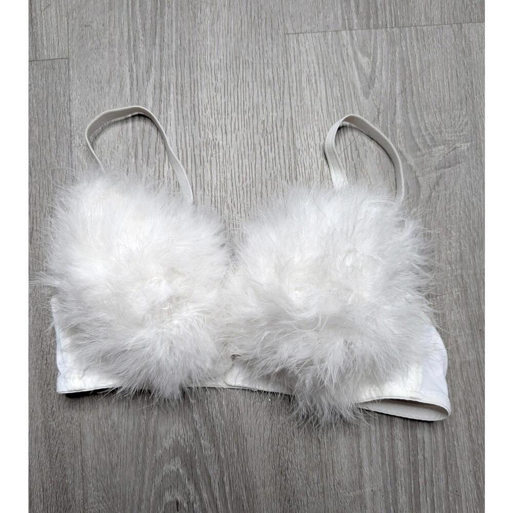 N.1LA Bra Womens Small White Feather Push Up Padded Underwire Adjustable Straps